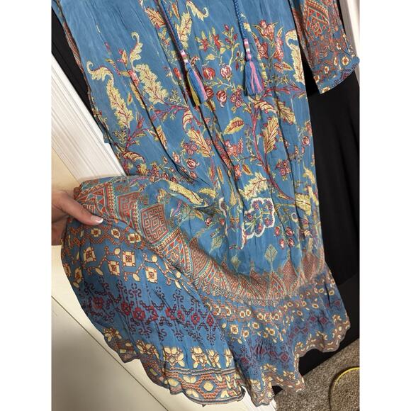 NEW Soft Surroundings‎ Mirapani Embroidered Floral Midi Dress M Boho - Picture 6 of 12